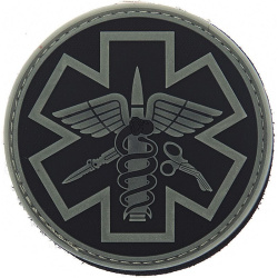 3D PVC Nášivka/Patch Para medic - čierna/šedá