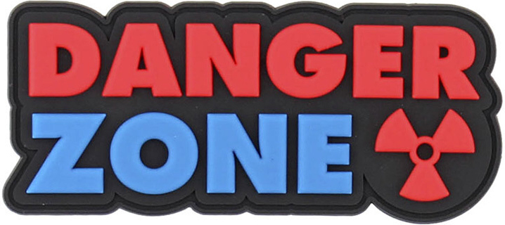 101 INC 3D PVC Nášivka/Patch Danger zone - blue / red (#2110)