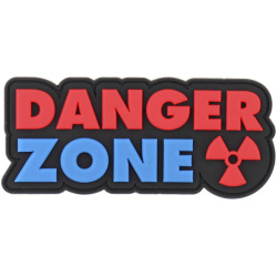 101 INC 3D PVC Nášivka/Patch Danger zone - blue / red (#2110)