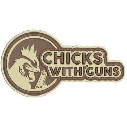 101 INC 3D PVC Nášivka/Patch Chicks with guns - coyote (#8095)