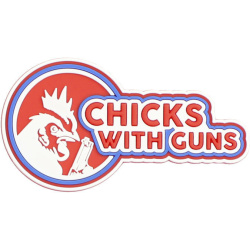 101 INC 3D PVC Nášivka/Patch Chicks with guns - red (#8094)