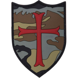 3D PVC Nášivka/Patch Crusader - woodland