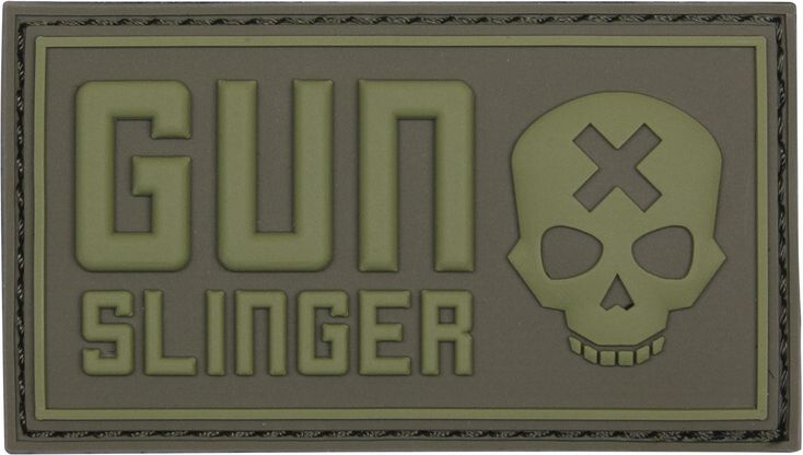 3D PVC Nášivka/Patch Gun slinger skull - zelená