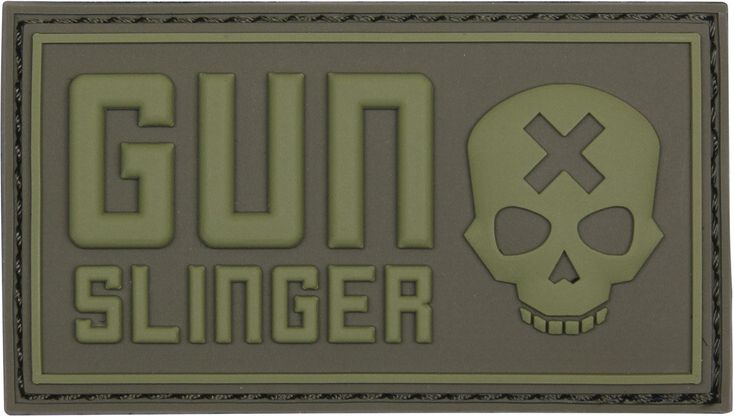 3D PVC Nášivka/Patch Gun slinger skull - zelená