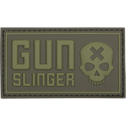 3D PVC Nášivka/Patch Gun slinger skull - zelená