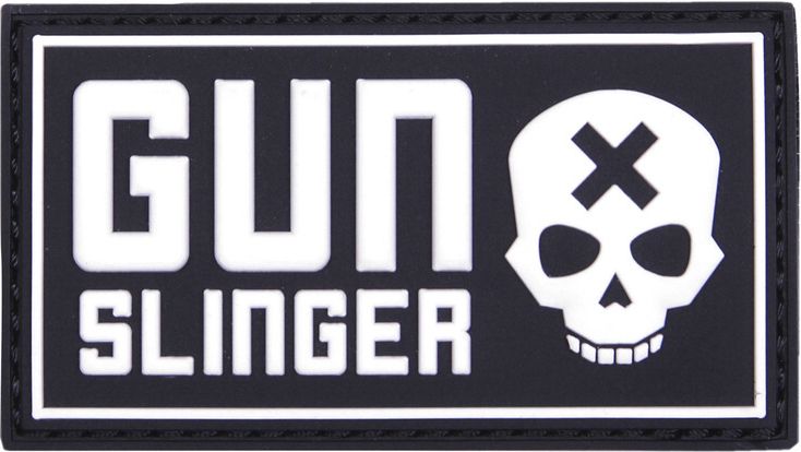 3D PVC Nášivka/Patch Gun slinger skull - čierna