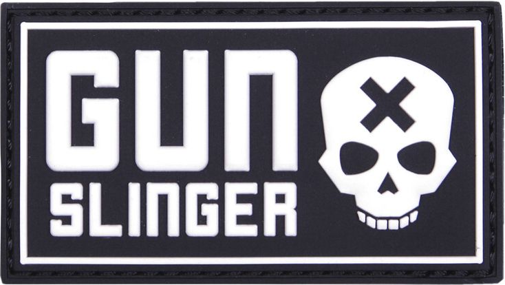 3D PVC Nášivka/Patch Gun slinger skull - čierna