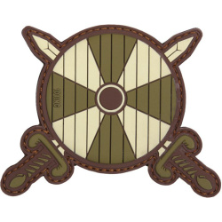 3D PVC Nášivka/Patch Viking shield + 2 swords - zelená