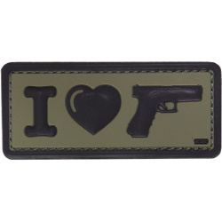 3D PVC Nášivka/Patch I Love my sidearm - olivová