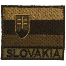Textilná Nášivka/Patch SK vlajka + SLOVAKIA - tan