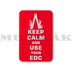 JTG 3D PVC Nášivka/Patch Keep Calm EDC - červená