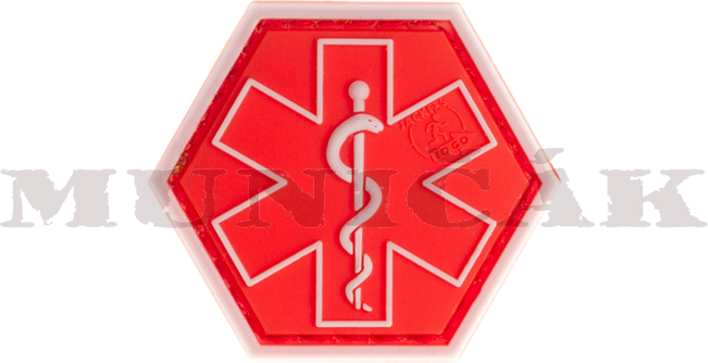 JTG 3D PVC Nášivka/Patch Paramedic Hexagon - červená