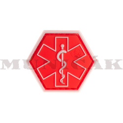 JTG 3D PVC Nášivka/Patch Paramedic Hexagon - červená