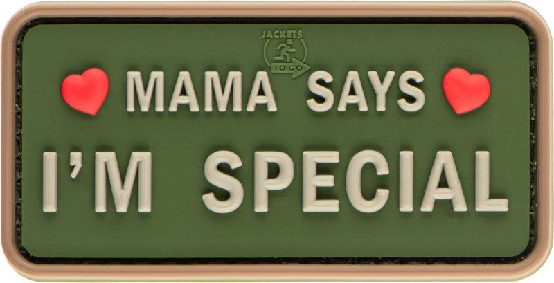 JTG 3D PVC Nášivka/Patch Mama Says I'm Special - green / white