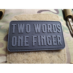JTG 3D PVC Nášivka/Patch Two Words One Finger - black