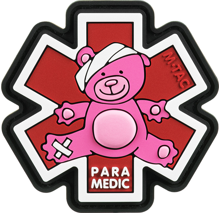 M-TAC 3D PVC Nášivka/Patch Paramedic Ursus - pink / black (51348343)