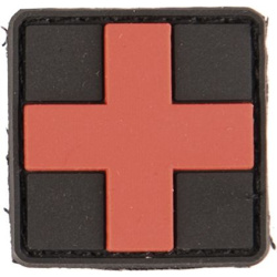 MILTEC 3D PVC Nášivka/Patch first aid pvc, 3x3cm - black (16830302)