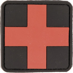 MILTEC 3D PVC Nášivka/Patch first aid pvc, 5,5x5,5cm - black (16830402)