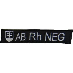 Textilná Nášivka/Patch AB NEG, 10x2cm - čierna