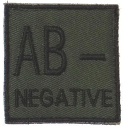Textilná Nášivka/Patch AB NEG, 4,5x4,5cm - olivová