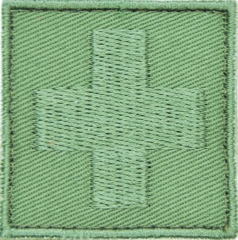 Textilná Nášivka/Patch MEDIC, 4,5x4,5cm - olivová