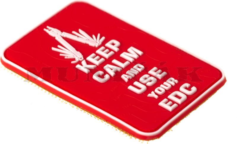 JTG 3D PVC Nášivka/Patch Keep Calm EDC - červená