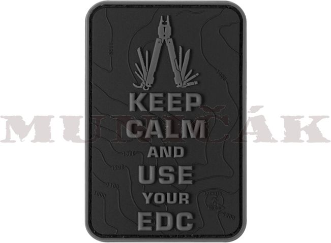 JTG 3D PVC Nášivka/Patch Keep Calm EDC - čierna