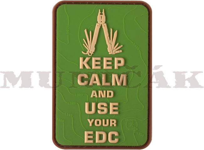 JTG 3D PVC Nášivka/Patch Keep Calm EDC - zelená