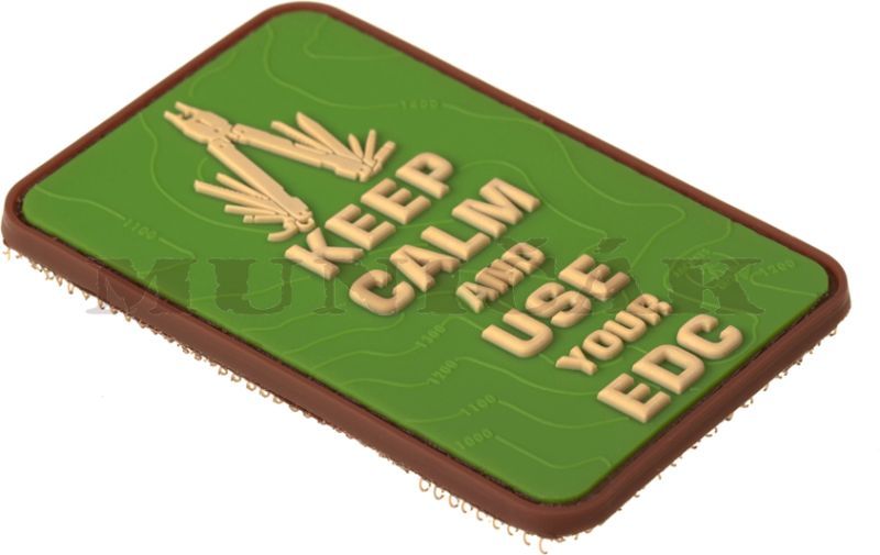 JTG 3D PVC Nášivka/Patch Keep Calm EDC - zelená