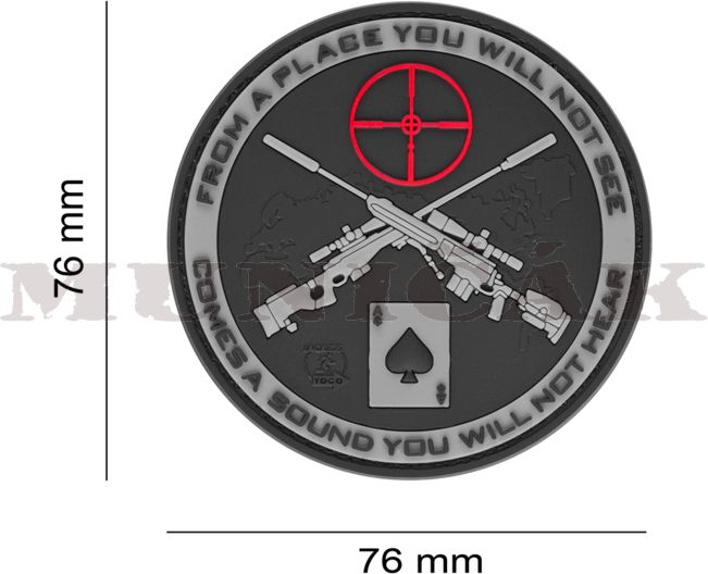 JTG 3D PVC Nášivka/Patch Sniper - šedá