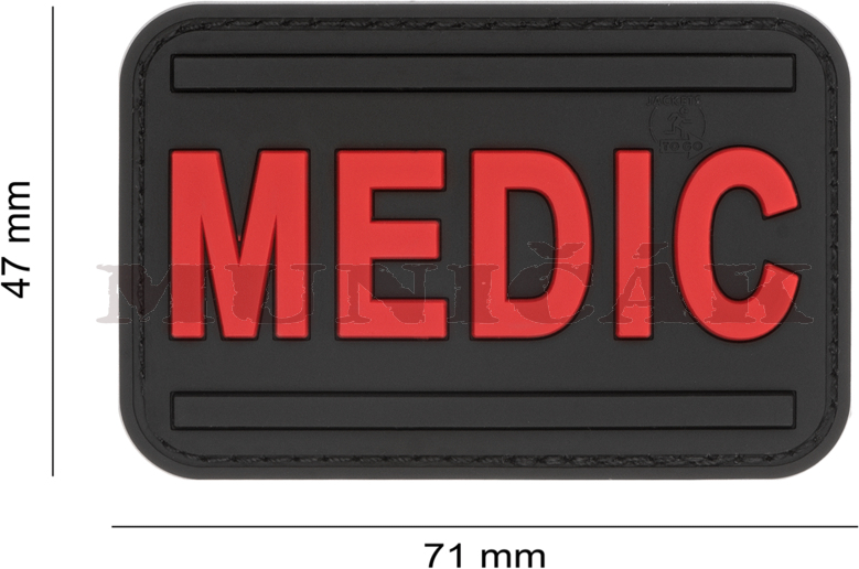 JTG 3D PVC Nášivka/Patch Medic - čierna / červená