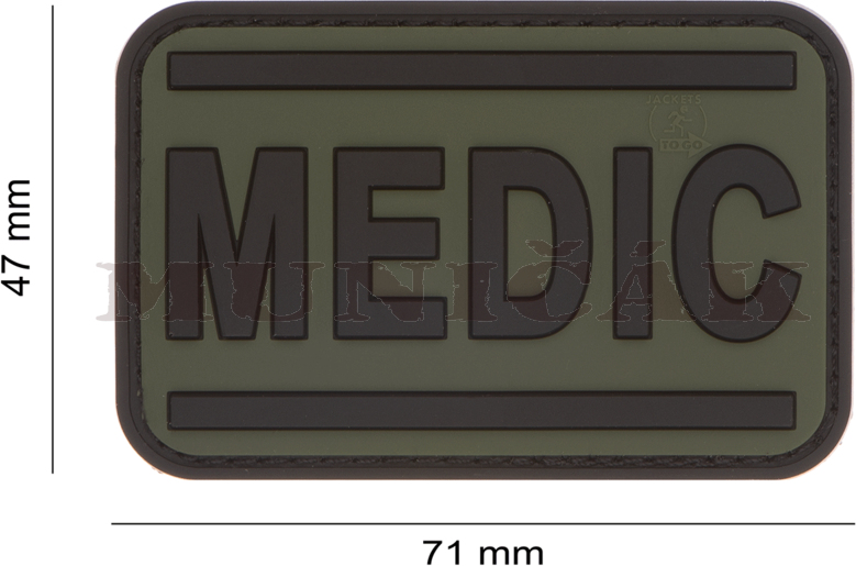 JTG 3D PVC Nášivka/Patch Medic - čierna / zelená