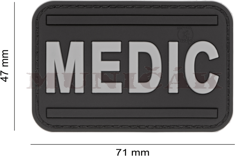 JTG 3D PVC Nášivka/Patch Medic - šedá