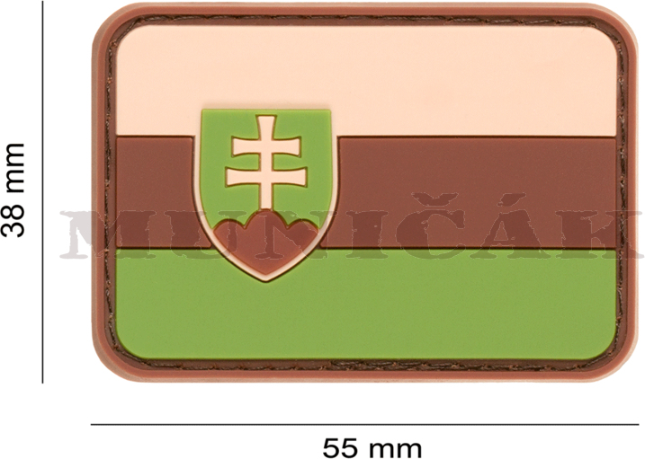 JTG 3D PVC Nášivka/Patch Slovakia Flag - zelená / hnedá