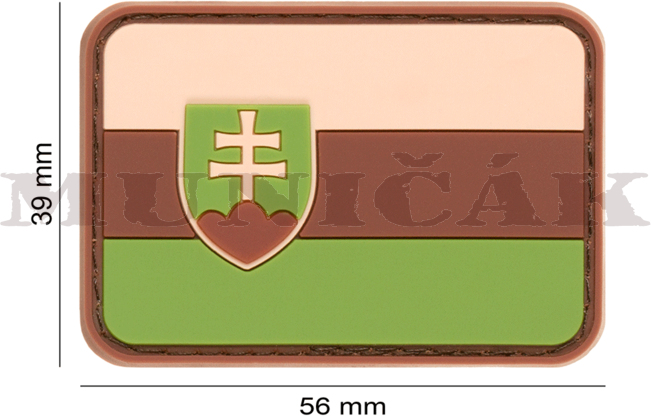 JTG 3D PVC Nášivka/Patch Slovakia Flag - zelená / hnedá