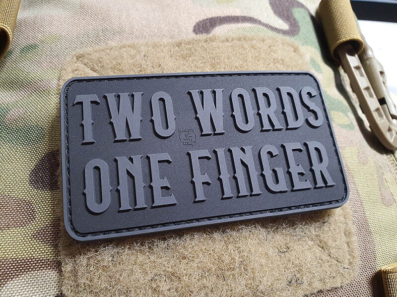 JTG 3D PVC Nášivka/Patch Two Words One Finger - black