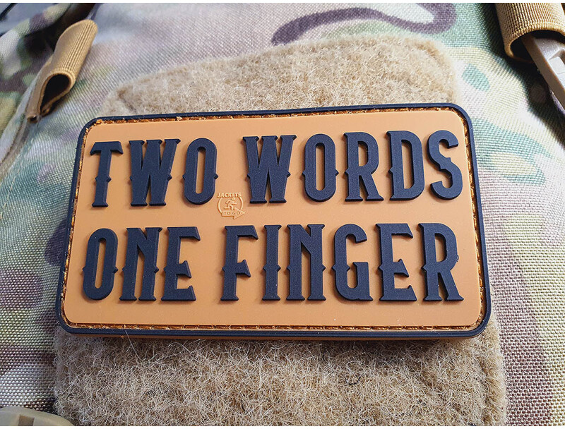 JTG 3D PVC Nášivka/Patch Two Words One Finger - coyote
