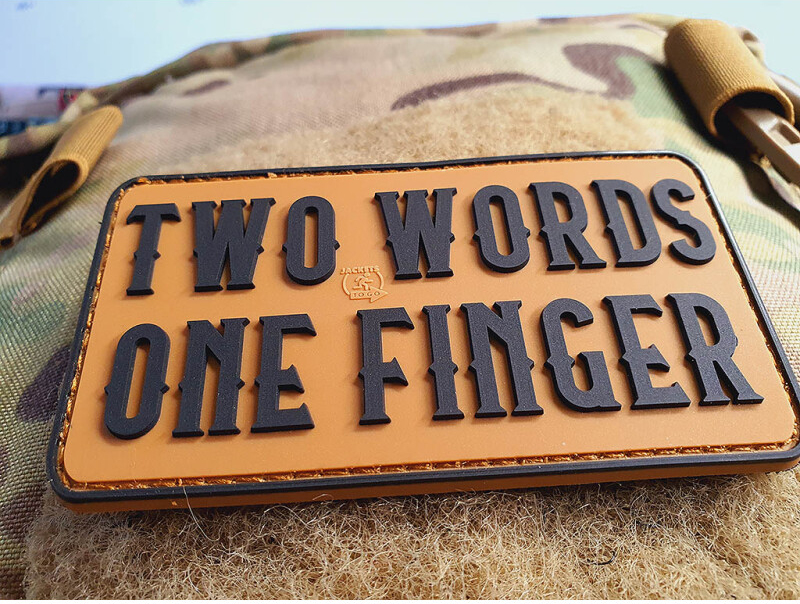 JTG 3D PVC Nášivka/Patch Two Words One Finger - coyote