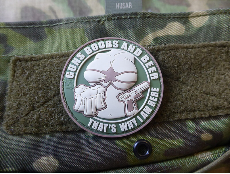 JTG 3D PVC Nášivka/Patch Guns Boobs and Beer - dark green / khaki