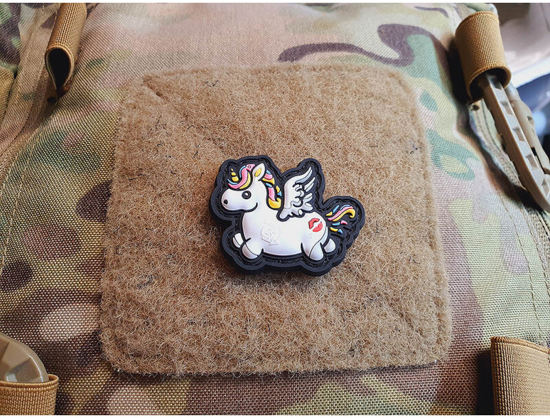 JTG 3D PVC Nášivka/Patch Micro Unicorn - white / pink