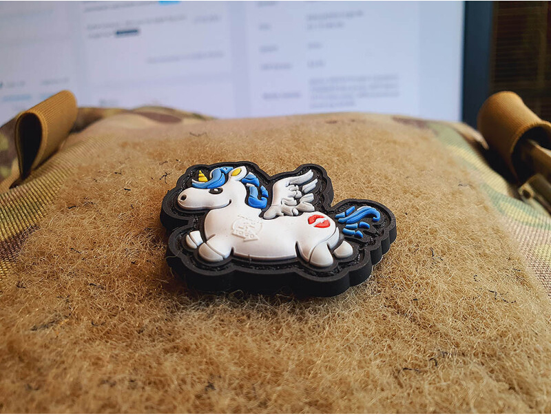 JTG 3D PVC Nášivka/Patch Micro Unicorn - white / blue