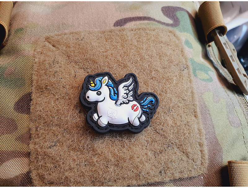 JTG 3D PVC Nášivka/Patch Micro Unicorn - white / blue