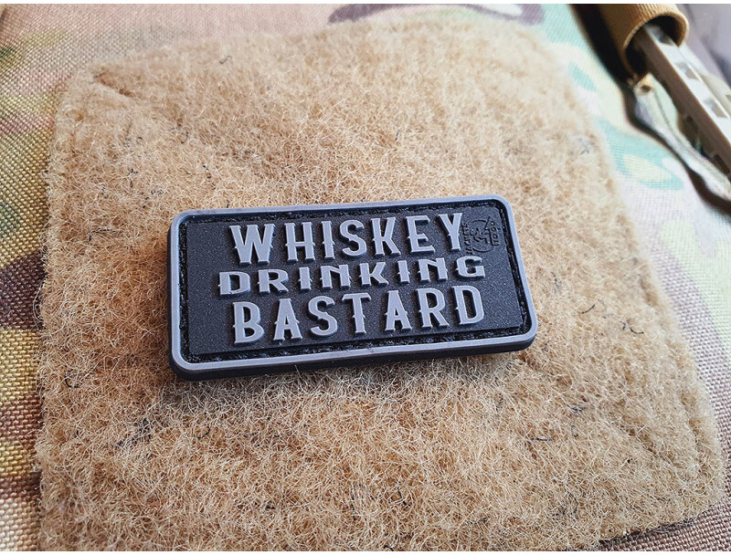 JTG 3D PVC Nášivka/Patch Whiskey Drinking Bastard - black