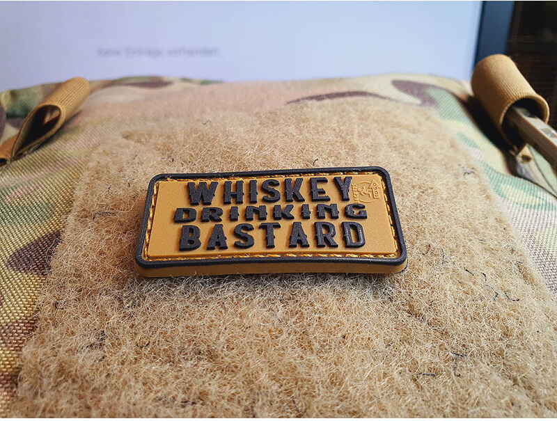 JTG 3D PVC Nášivka/Patch Whiskey Drinking Bastard - coyote