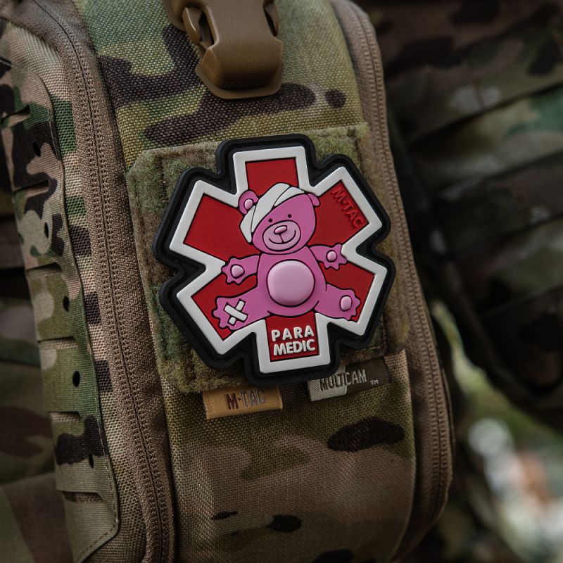 M-TAC 3D PVC Nášivka/Patch Paramedic Ursus - pink / black (51348343)