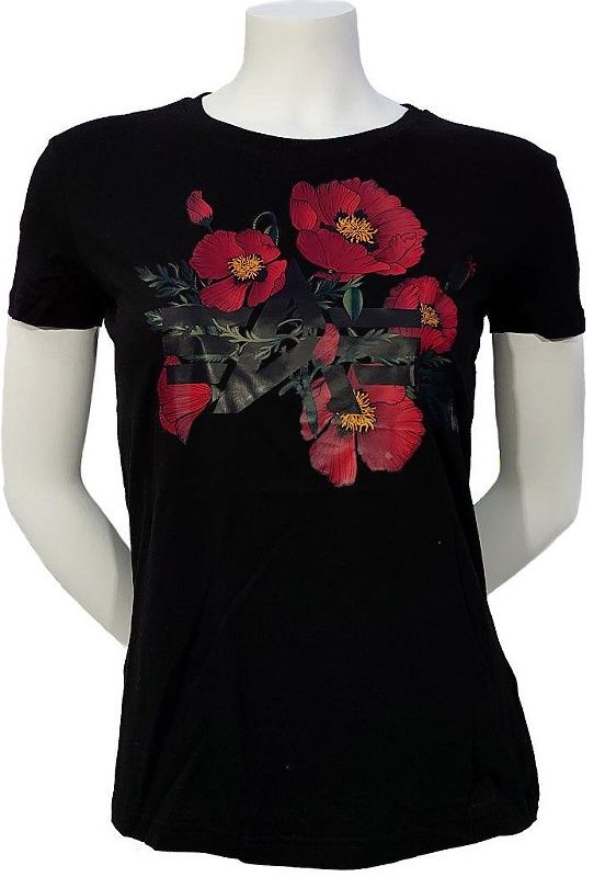 ALPHA INDUSTRIES Dámske tričko Flower Logo T - čierne (126063/03)