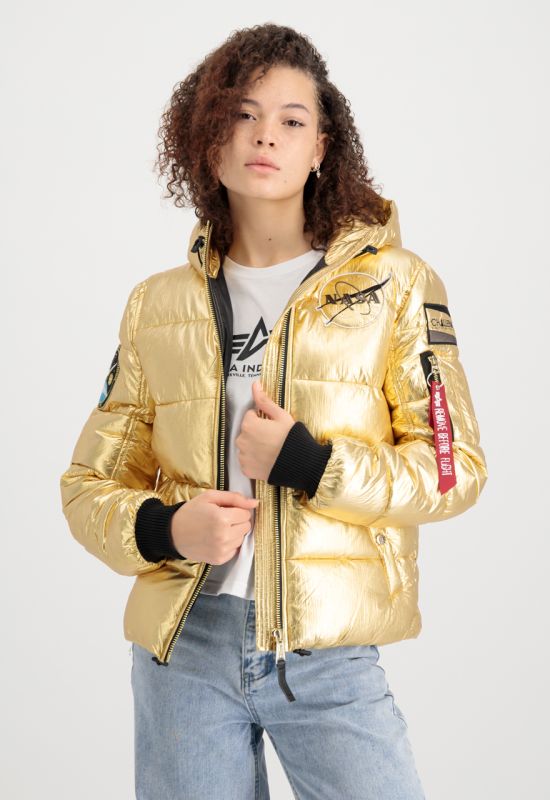 ALPHA INDUSTRIES Dámska bunda Hooded Puffer NASA - gold (128007/145)