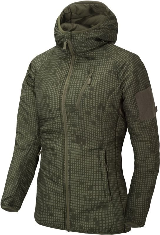 HELIKON Dámska bunda WOLFHOUND HOODIE, Climashield Apex 67g - desert night camo (KU-WWH-NL-0L)