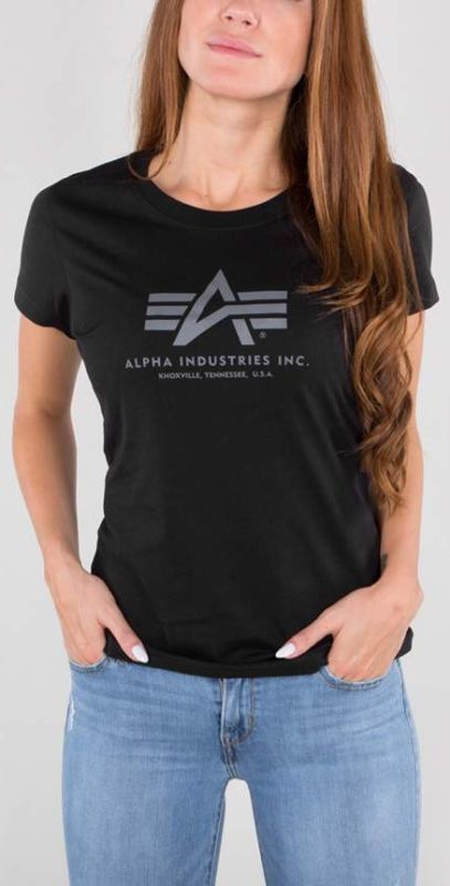 ALPHA INDUSTRIES Dámske tričko Logo T - čierne (178051/03)