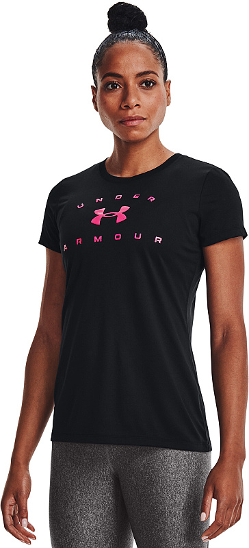 UNDER ARMOUR Dámske tričko Tech Solid Logo Arch - čierne (1369864-001)